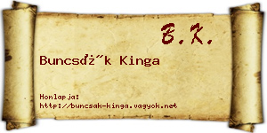 Buncsák Kinga névjegykártya