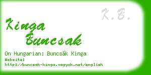 kinga buncsak business card