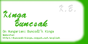 kinga buncsak business card